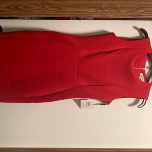 Red Calvin Klein Size 6 Fitted Dress